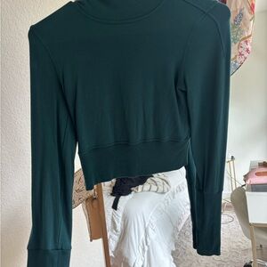 lululemon athletica Dark Green Cropped Sweatshirt